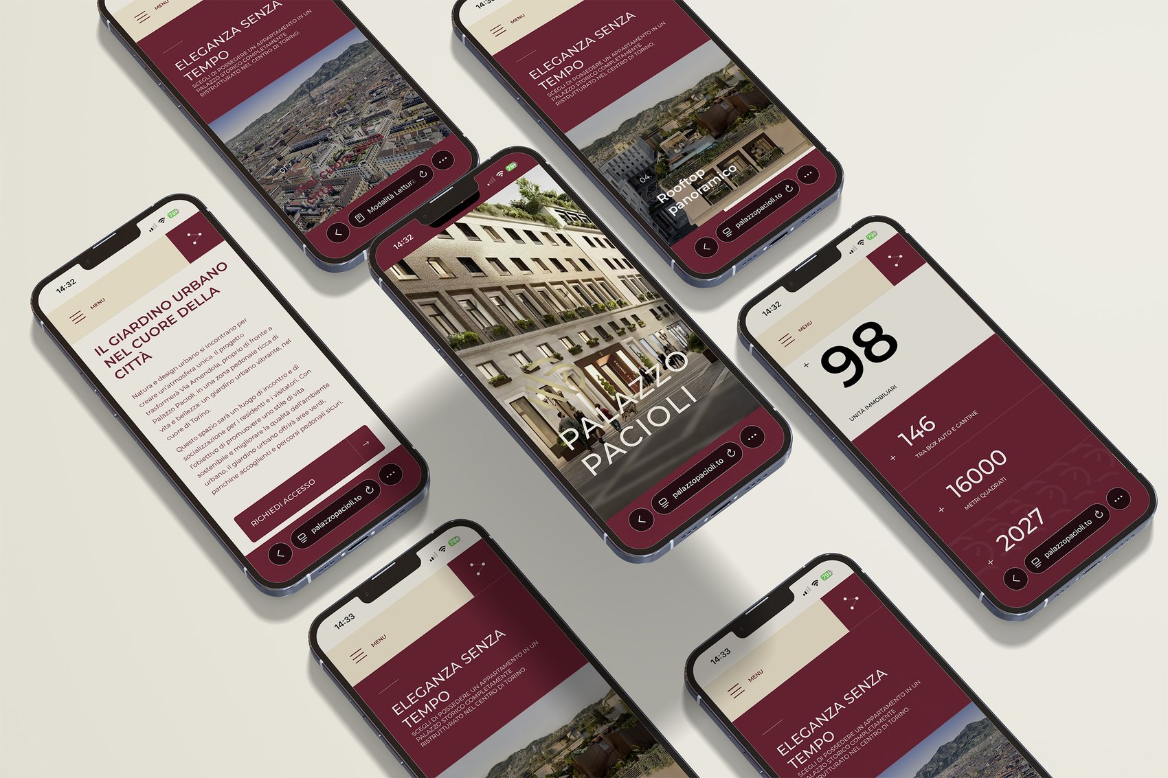 Dettaglio sito web mobile Palazzo Pacioli