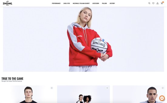 Sviluppo sito eCommerce per Spalding 1876