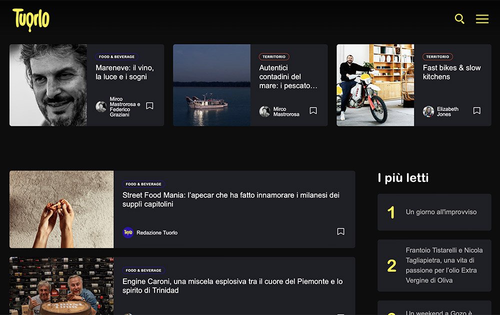 Sezione blog del sito web di tuorlo magazine